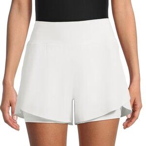 Avia Women's Plus Compression Waist Run Shorts - White, 3X